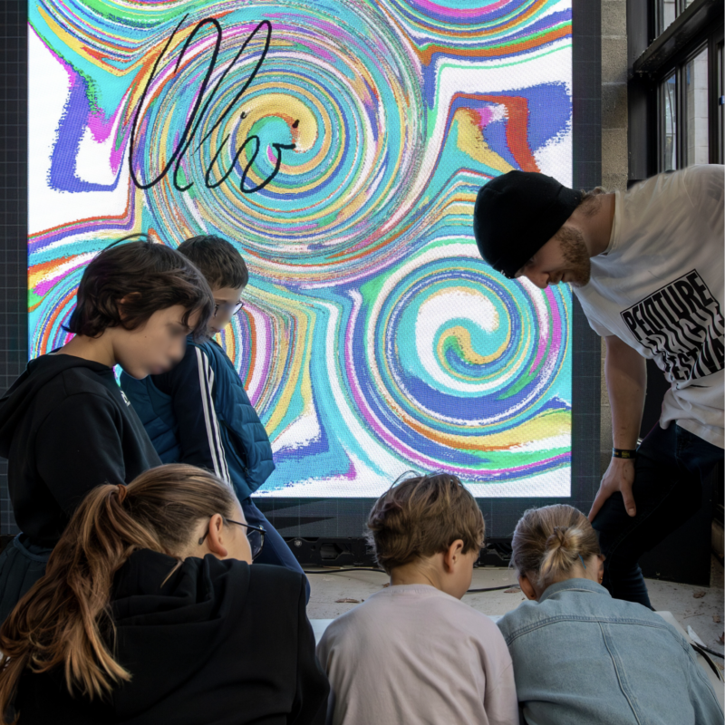 Peinture fraiche festival écrans LED Lyon