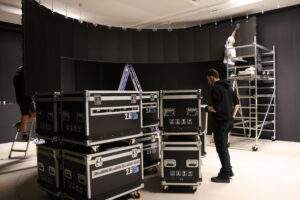 Montage IAC ecran led curvé équipe France Ecran Location